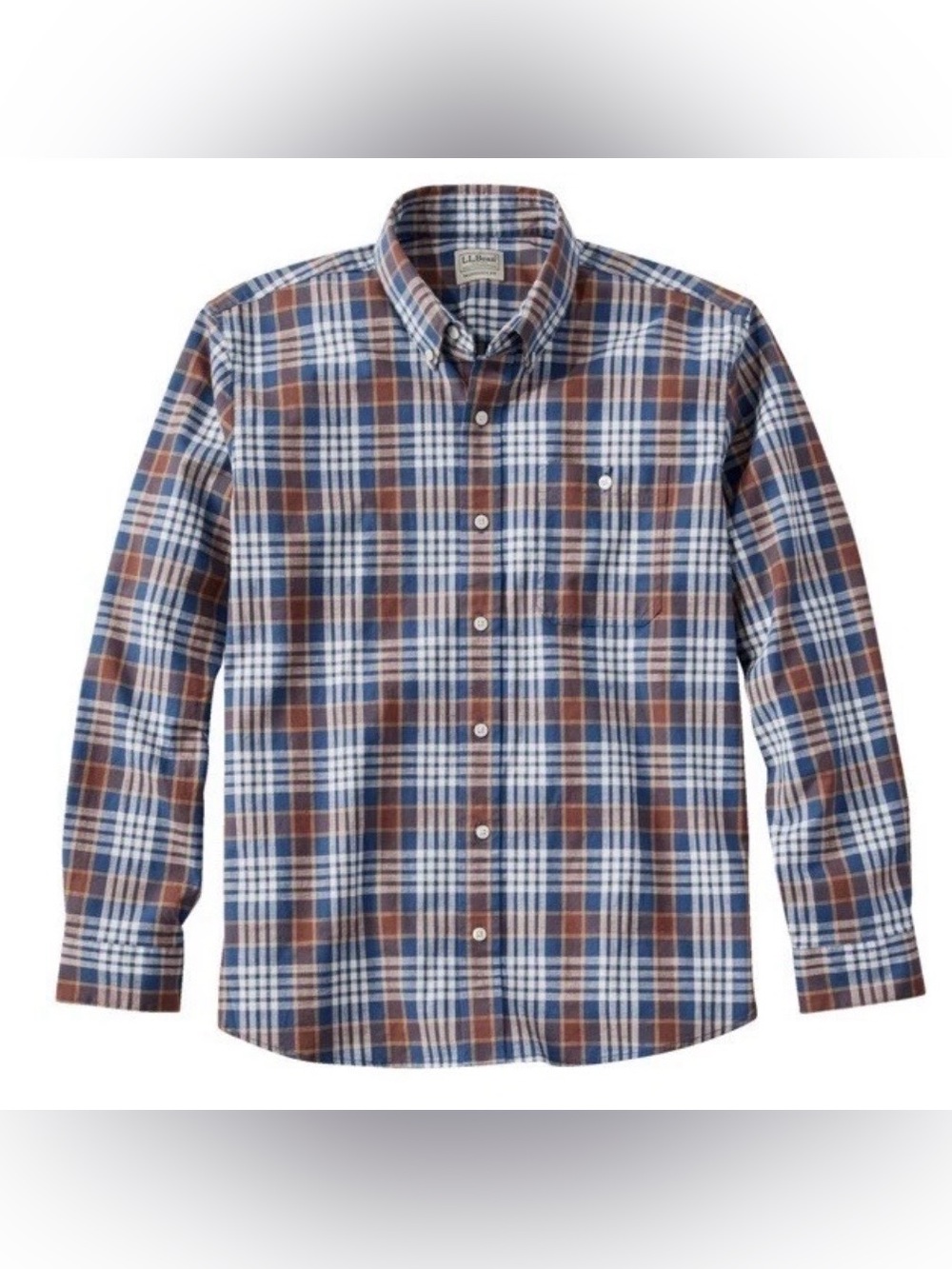 L.L. Bean Men's Comfort Stretch Chambray Shirt Size XXL Tall Traditional Fit